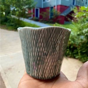 Grey Abstract Flower Pot